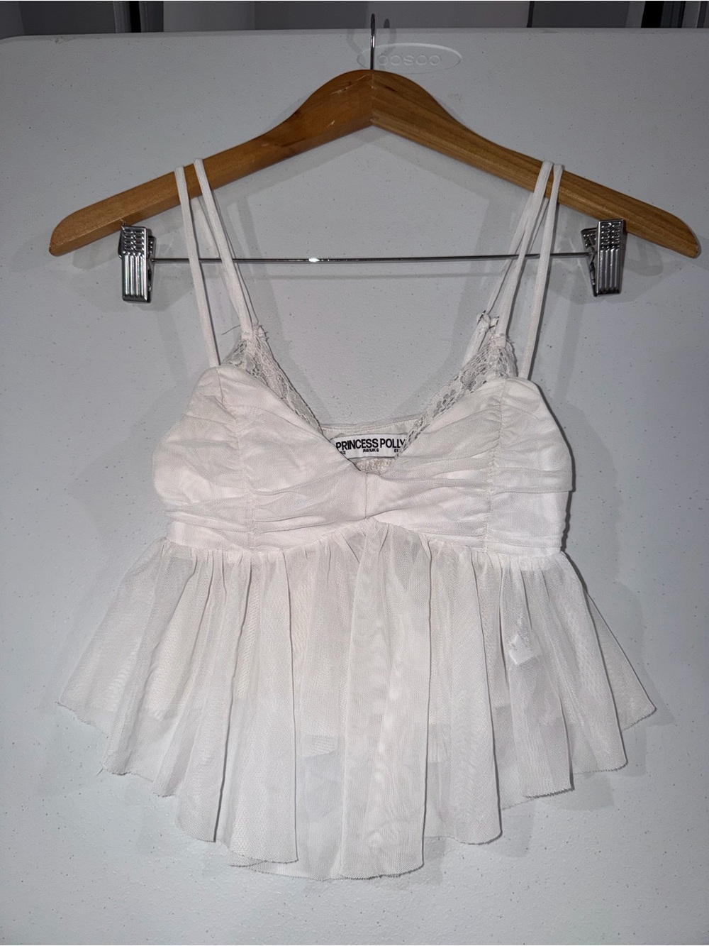 Princess Polly Ivory Chiffon Peplum Camisole